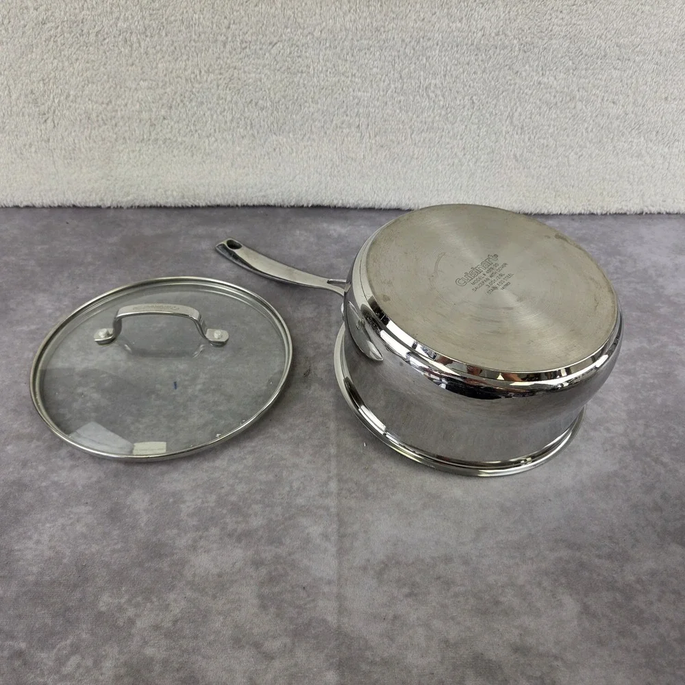 Cuisinart 4519-20 Stainless Steel 3qt Saucepan with Glass Cover Lid Silver